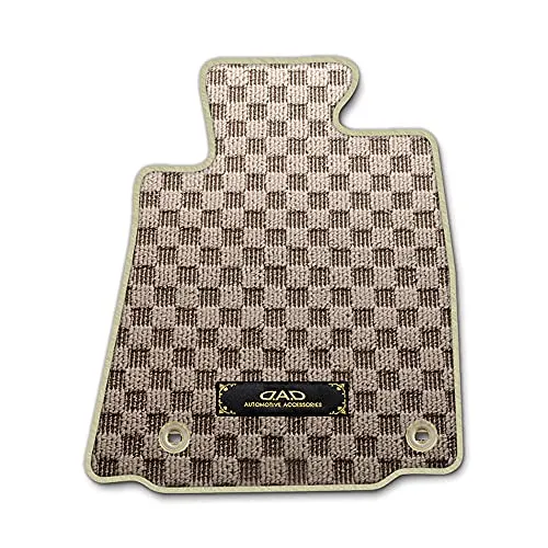 DAD ギャルソン LEXUS (レクサス) LS500/LS500h ガソリン/ハイブリッド共通 型式:GVF50/VXFA50 D.A.D フロアマット チェックモデル 1台分 [車種品番:LX0026] ベージュ/オーバーロック(ふちどり)カラー:ベ