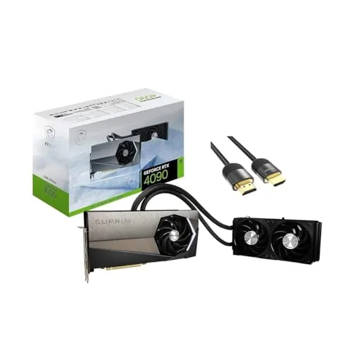 MSI SUPRIM Liquid X GeForce RTX 4090 Liquid Cool グラフィックカード (PCIe 4.0、24GB 384Bit GDRR6X、HDMI 2.1a、DP 1.4a、TORX Fan 5.0)、HDMI 2.1