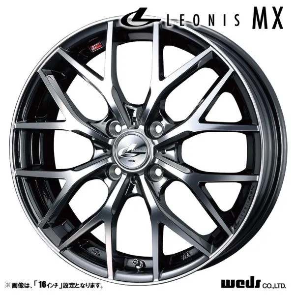 ホイール4本セット Weds ウェッズ LEONIS レオニス MX 17インチ リム幅6.5J インセット+50 4穴 PCD100 BMCMC（ブラックメタルコートミラーカット）