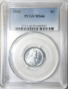 1943年リンカーン・ウィート・セント。PCGS、MS66RD。説明をよくお読みください。[81688945]
