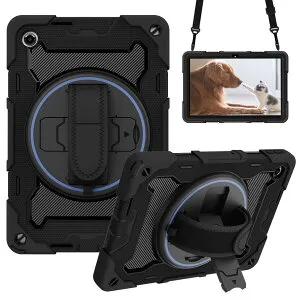 Aokil For NEC PC-T1055KAS LAVIE Tab T10 ケース 2025年モデル 10.1型 LAVIE Tab T10 PC-TAB10F03用 バックカバー 耐衝撃 ハードシェル シリコン製 三層構造 ハンドストラップ 360度回転スタンド ペンホルダー付き