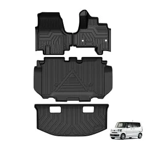 Virauto ホンダ 新型 N-BOX JF5 JF6 JOY 3D フロアマット ラゲッジマット フルセット エヌボックス 3代目 カスタム ジョイ 2023年10月~ 専用設計 トランクマット カーマット TPE 滑り止め 防水 キズ&汚れ