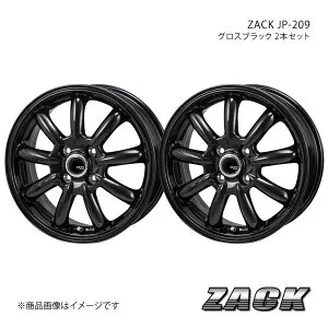 ZACK JP-209 フレアワゴン カスタムスタイル MM42S 2015/5～2017/12 アルミホイール2本セット【15×4.5J 4-100 +45 グロスブラック】