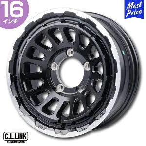 シーエルリンク ジムニーシエラ ワイド UNIONRIM HR 16インチ 6.0J -5 5-139.7 ホイール1本 MB/MC | C.L.LINK CLLINK アルミホイール ブラック マットクリア ビンテージスタイル JB74