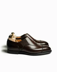 クロケット＆ジョーンズ【Crockett&Jones】MAGEE 2（ダークブラウン）マギー 2 カーフ レザーソール オークバークソール クォーターブローグ サイドエラスティックシューズ HandGradeCollecti
