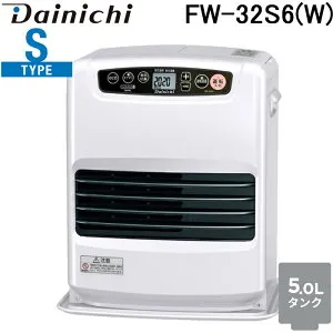 (LINEクーポン有)ダイニチ工業 FW-32S6(W) 家庭用石油ファンヒーター Sタイプ 5Lタンク (木造9畳 コンクリート 12畳) ムーンホワイト(W) ブルーヒーター ストーブ 暖房 家電 Dainichi