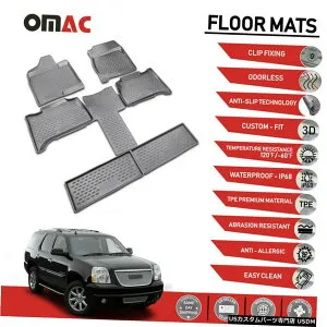 Floor Mat GMCユーコン7シートモデル2007-2014 Floor Mats Liner 3D Molded Gray For GMC Yukon 7 Seats Models 2007-2014 【並行輸入品】
