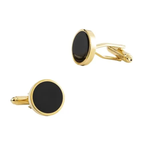 Round Gold Enamel Metal Cufflinks Foreign Trade Shirt