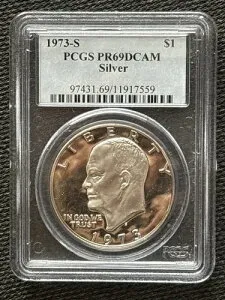 1973-S シルバー アイゼンハワー ドル PCGS PR69DCAM