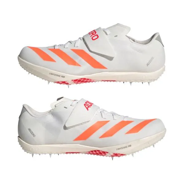 アディダス (adidas) 陸上 スパイクシューズ アディゼロ ハイジャンプ メンズ 走り高跳び (26ss) ホワイトxオレンジ 25.5-27.0cm JQ0811【ADJSPK】