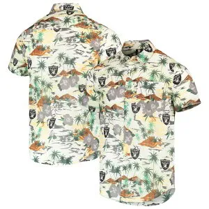 アンブランデッド レディース トップス Tシャツ フラワー柄 フラワー Unbranded Men's FOCO Cream Las Vegas Raiders Paradise Floral Button-Up Shirt Lvr Beige ベージュ