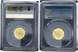 リューベック 10マーク 1901 A J.227 ゴールド PCGS PR64DCAM - プルーフ 120284-