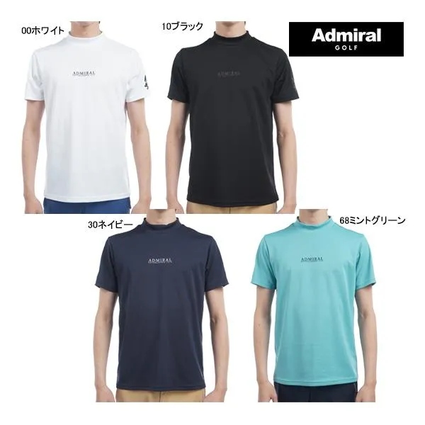 新作 アドミラル ゴルフ ウエア メンズ シャツ ADMA516 フラッグ モックネック シャツ Admiral Golf 半袖 M L LL 3L 軽量 速乾 抗菌 伸縮 25SSW 10PT ASR