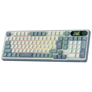 RK ROYAL KLUDGE S98 JP メカニカルキーボード、スマートディスプレイとボタン付き、トップマウント 96% ワイヤレスメカニカルキーボード BT/2.4G/USB-C、ホットスワップ可能、ソフトウェアサポ