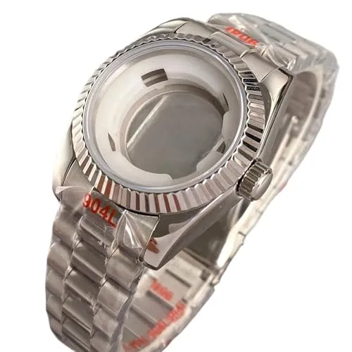 1個 31mm サファイア ステンレススチール 腕時計ケース NH05 自動巻きムーブメント レディース腕時計アクセサリー 100m 防水(A Glass Flat Band)