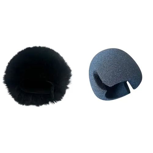 Dead Cat Pop Filter Fit ZOOM H4essential Handy Portalble レコーダー Furry Windscreen&Foam マイク フロントガラス スポンジカバー (ブラックとフォーム)