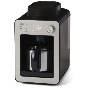 【エントリーで最大全額ポイント還元｜5/6まで】 siroca｜シロカ 全自動コーヒーメーカー カフェばこ ステンレスサーバー シャンパンシルバー SC-A372(SN) [全自動 /ミル付き]