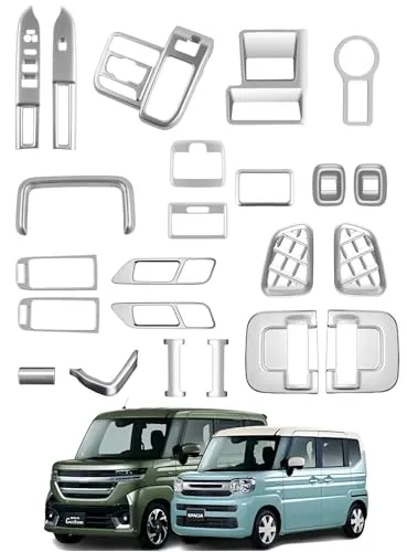 Javelith スペーシア スペーシアカスタムに対応 MK54S MK94S インテリアパネル 23Pセット 内装パーツ シフトベースパネル・ウィンドウスイッチ・ヘッドコンソール・エンジンスイッチ・メーターパネル For SPACIA CUSTOM (サ