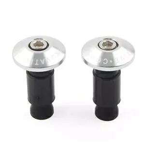 7/8 ''オートバイバイクハンドルバーグリップ CNC ハンドルバーエンドキャッププラグスライダーシルバー 7/8'' Motorcycle Bike Handlebar Grips CNC Handle Bar End Cap Plugs Slider Silver 【並行輸入品】