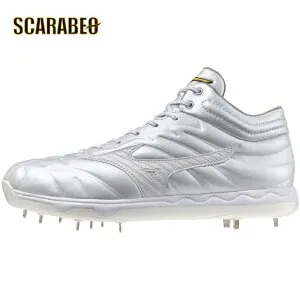 【ミズノプロ】スピードレボプロ MID 野球スパイク金具 樹脂底 滑りにくい 耐久性 クッション性 スパイク 少年野球 高校生 中学生 送料無料 SPEEDREVO 11gm250001 白スパイク特集