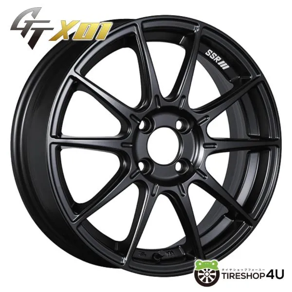 4本購入で送料無料 SSR GTX01 16x5.0J 4/100 +48 FB フラットブラック 新品ホイール1本価格 【代引き不可】