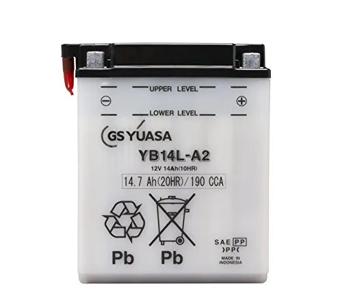 GS YUASA YB14L-A2-GY 開放式 バイク用バッテリー [ 液入充電済 ] 【 ジーエス ユアサ 】
