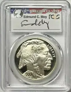 2001-P $1 シルバー バッファロー PCGS PR-70 DCAM エドモンド C.モイ