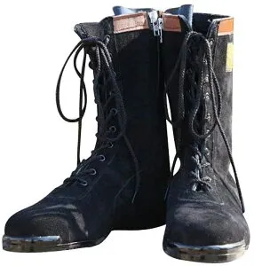 [椿モデル] ベロア改 ファスナー付き長編安全靴 牛革クロム使用 JIS規格認証品 CHS58 (椿 (ブラック), measurement_27_point_0_centimeters)