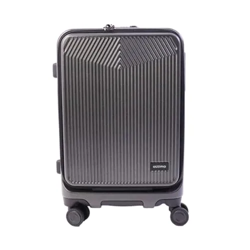 [ロジェールジャパン株式会社] スーツケース 機内持ち込み フロントオープン 拡張 38L 44L ストッパー Sサイズ oltimo オルティモ 0875-49 軽量 静音 旅行 修学旅行 出張 TSAロック(MIDNIGHT/BLACK/38L)