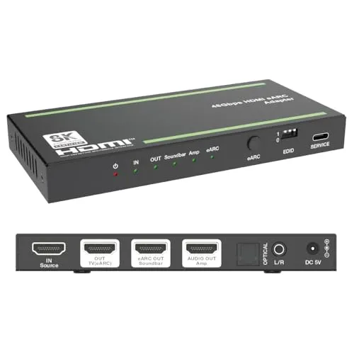 DAIAD HDMI eARC ARC オーディオ 変換アダプター 音声分離 サウンドバー AVアンプ HDMI2.1 HDCP2.3 48Gbps 8K60Hz 4K120Hz VRR HDR10+ DTS:X Dolby Atmos デジタル アナログ