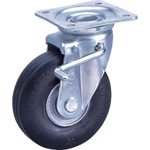 【即納在庫品】「直送」カナツー ZP-OS 8X2.00MS-BK ゼロプレッシャータイヤ 自在金具S付 許容荷重95kgf 車輪径D200mm ZPOS8X2.00MSBK