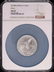 2018-Mo メキシコ シルバー リベルタ 2 オンザ NGC MS-69