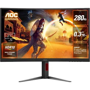 AOC C27G4Z/11 ゲーミング液晶ディスプレイ 27型/ 1920×1080/ HDMI、DisplayPort/ ブラック/ スピーカー：なし/ 280Hz/ 曲面