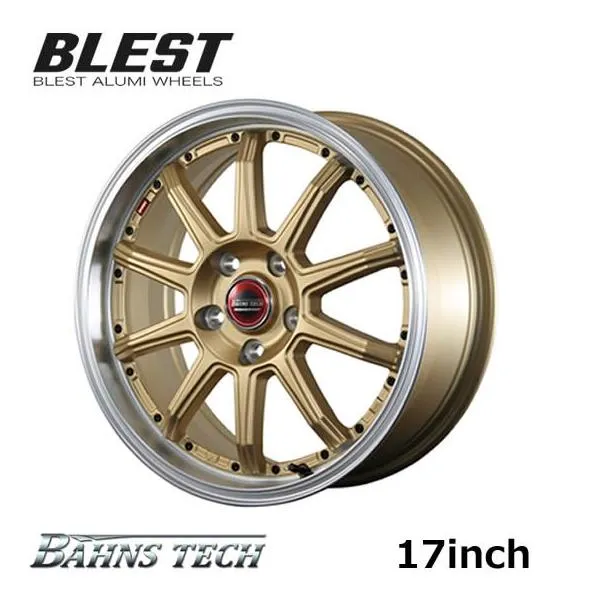 ホイールのみ4本セット アルミホイール ブレスト バーンズテックS10-DP 17インチ 7.00J 5穴 53 セミグロスゴールド/グロ