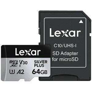 Lexar｜レキサー Lexar microSDXCカード 64GB Professional SILVER PLUSシリーズ V30 UHS-I U3 A2 LMSSIPL064G-BNANJ LMSSIPL064G-BNANJ [Class10 /64GB] 【代金引換配送不可】