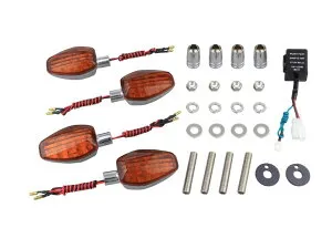 在庫有り POSH ポッシュ ライトウェイトLEDウインカーセット メッキボディ/オレンジレンズ XJR1300 (2007-/1998-1999)/XJR1200/XJR400/S (1993-1994) 060151