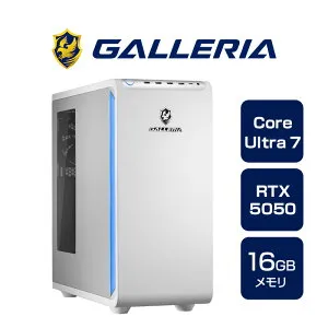 ガレリア ゲーミングPC デスクトップパソコン Core Ultra 7 265F RTX 5050 メモリ 16GB / SSD 1TB Windows 11 Home GALLERIA XPC7A-R55-WL 20122-4907