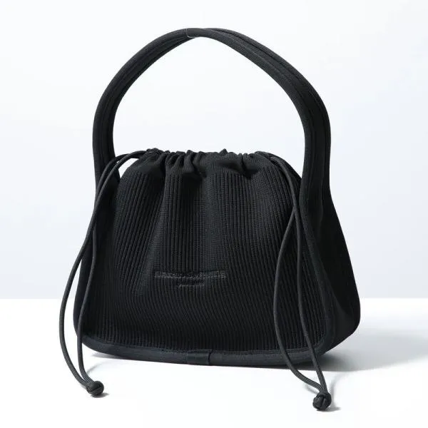 ALEXANDER WANG アレキサンダーワン ハンドバッグ Ryan Small BAG 20222K20T レディース リブニット ロゴ ホーボーバッグ 鞄 001 BLACK