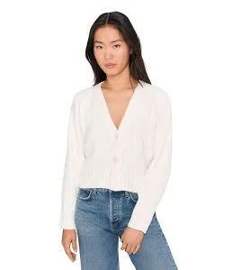 ベアフットドリームス レディース アウター ニット・セーター リブ コットン カーディガン Barefoot Dreams CozyChic LiteR Cotton Ribbed Button Front Cardigan Pearl パール