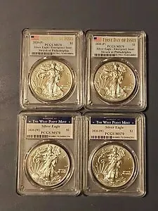 2020P シルバー イーグル MS70 緊急号 [2] および 2020W シルバー イーグル MS70 [2]