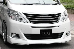 M'z SPEED フロントハーフスポイラー 未塗装 FRP アルファード ANH20W ANH25W GGH20W GGH25W H23.11～H26.12 G/X MC後 グレースライン 3022