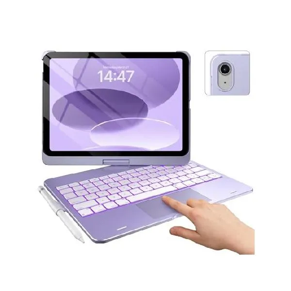 typecase Touch iPad 11th 10th Generation Case with Keyboard (11" 2025, A16 ＆ 10.9" 2022) - 360° Rotatable, 11-Color Backlit, Multi-Touch Tr_並行輸入