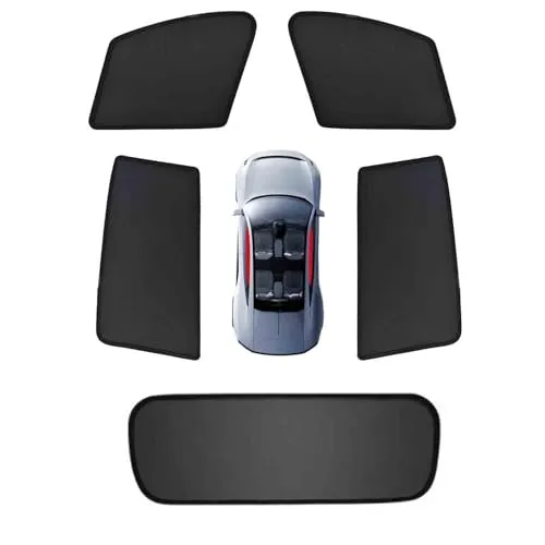 サンシェード 車 と互換性のある ランドクルーザー100系 UZJ100W/HDJ101K 1998年-2007年 対応 サンシェード 車 フロント 磁気設計 折り畳み式 車窓起降不影響 遮光 メッシュカーテン 車種専用設計(5枚,対応100系)