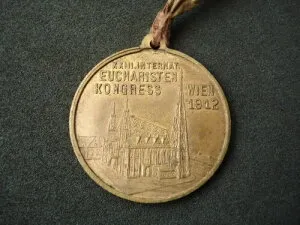 オーストリア、XXIII。インターナショナル。聖体祭典メダル、ウィーン、1912年。宗教