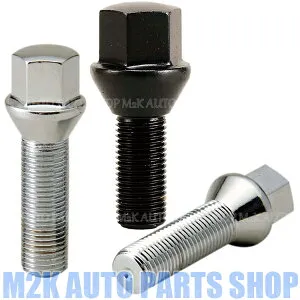 ホイールボルト メッキ ブラック 10個 17HEX M12 M14 P1.5 P1.25 ラグボルト ショート ロング アルフ ロメオ BMW JEEP シトロエン FIAT ルノー スマート ボルボ