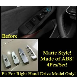 インテリア ドア ウインドウ ボタン パネル カバー トリム ABS マット/カーボン調 アクセサリー インテリア 適用: マツダ CX-3 CX3 2015-2021 右ハンドル車 AL-OO-9601 AL
