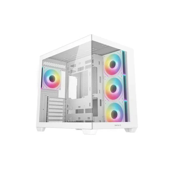 Deepcool R-CG530-WHADA4-G-1 CG530 4F WH/ ピラーレスデザインPCケース/ ホワイト/ デュアルチャン…