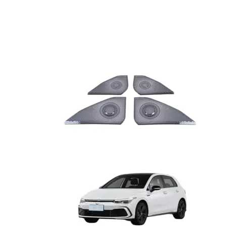 【Super Car Shop】「フォルクスワーゲン ゴルフ に適合 8代目 ゴルフ8 2019年～ For GOLF 8 」内装 ドア スピーカー クラクション カバー 社外品 室内ステレオ ウーハー ウーファー カバー ガーニッシュ (ブラック)