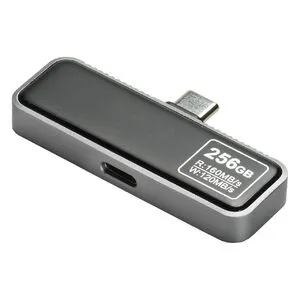 600-IPCLED256G 液晶画面付きUSBメモリ スマホ用 Type-C 256GB 電力表示 マグネット式 MagSafe対応 背面取り付け バックアップ 多機能 温度表示 iPhone15 16 シルバー