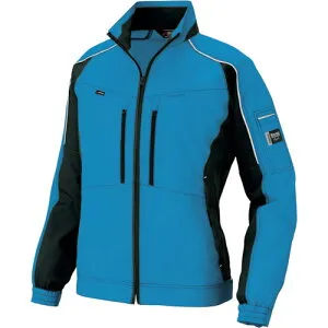 アイトス（AITOZ） エコプロダクト長袖ブルゾン アクアブルーXブラック L 【品番：AZ9101-006-L】